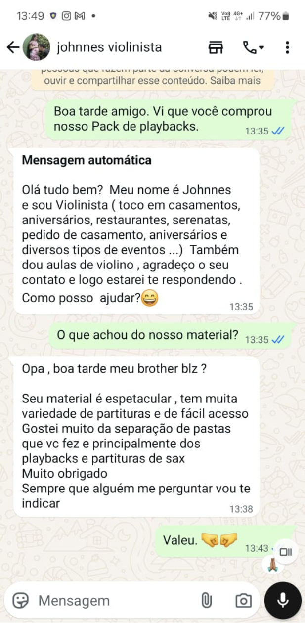 Depoimento de cliente 1